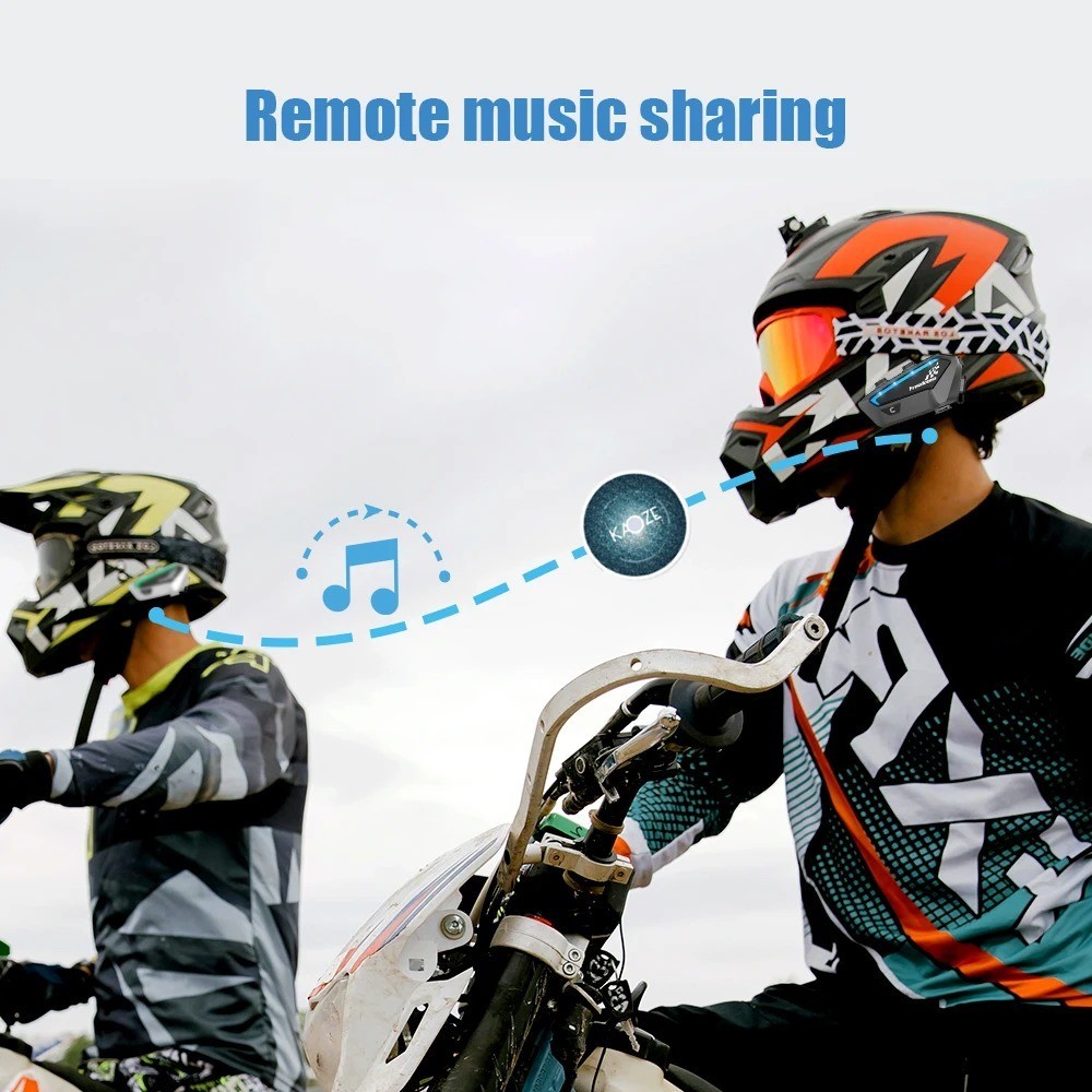 Freedconn FX Bluetooth Motorcycle Intercom Headset One Set Black 10 Riders