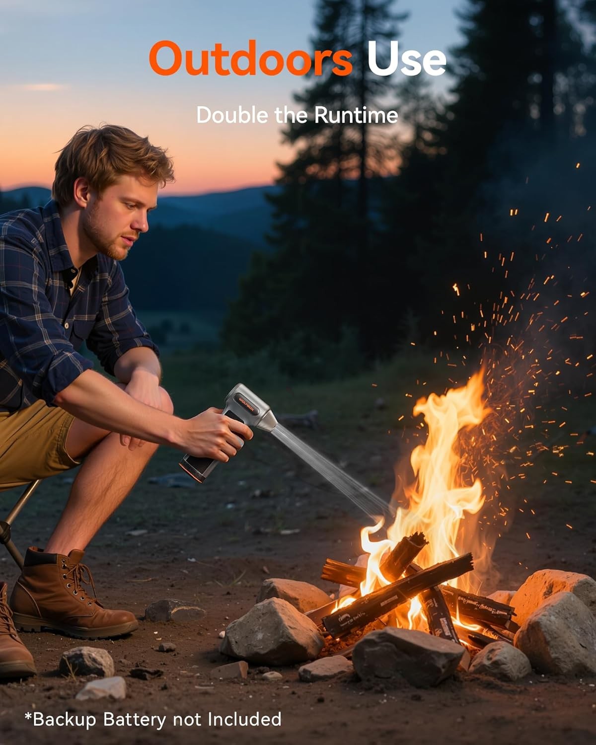 WOLFBOX MF200 Compressed Air Duster Mini Blower with Removable Battery&4 Nozzles