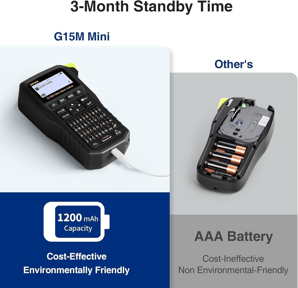 G15M Mini Portable Label Maker - Rechargeable Thermal Printer for Home & Office