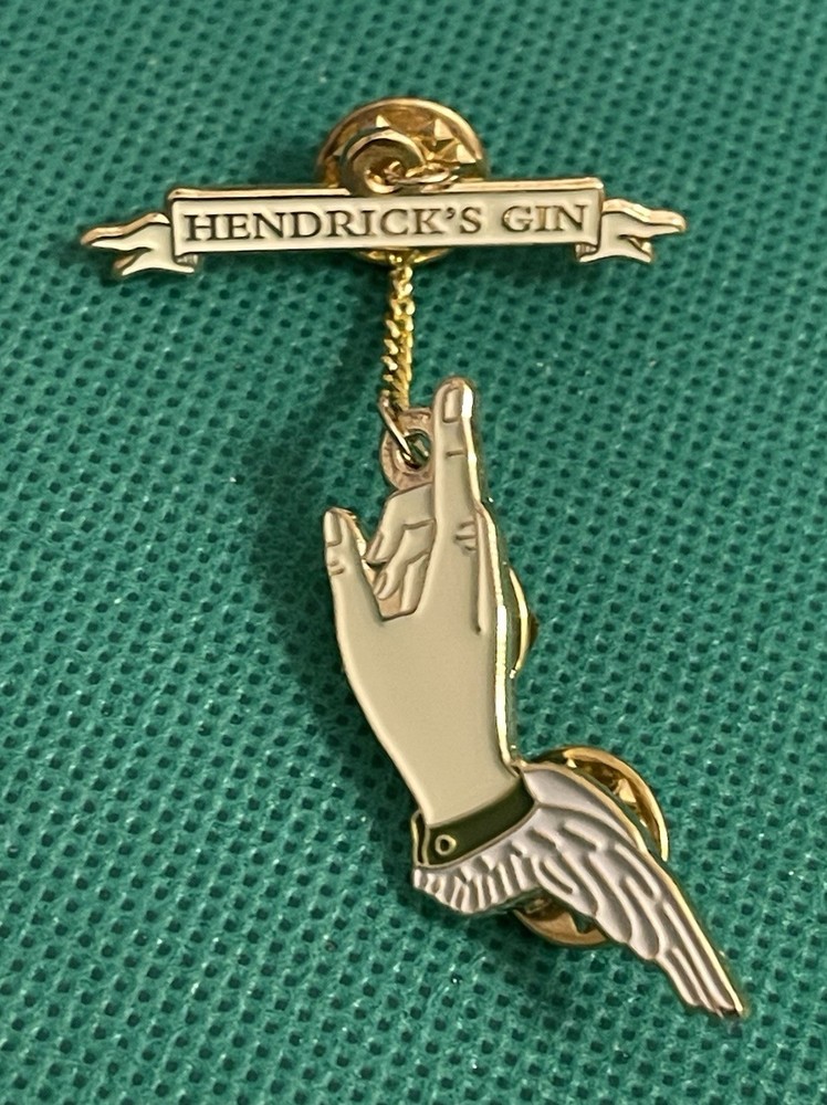HENDRICK'S GIN Hand Chain & Dangle Metal Lapel Pin Back
