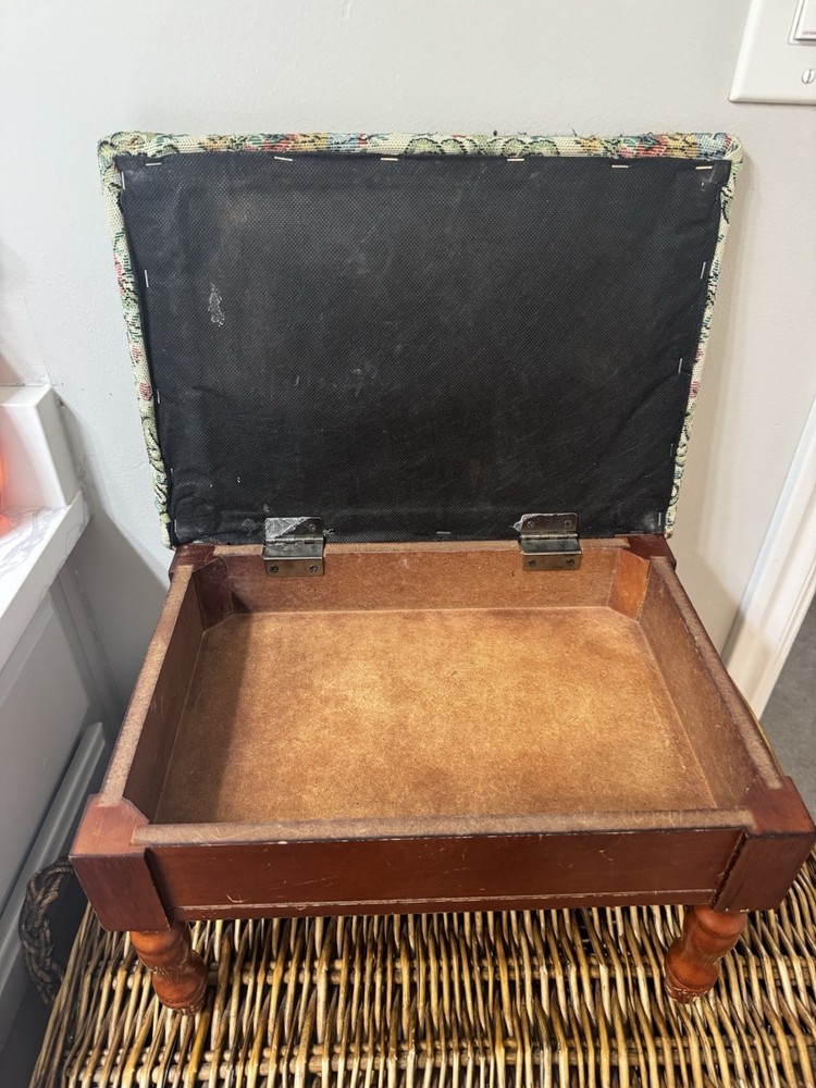 Vintage Tapestry Footstool