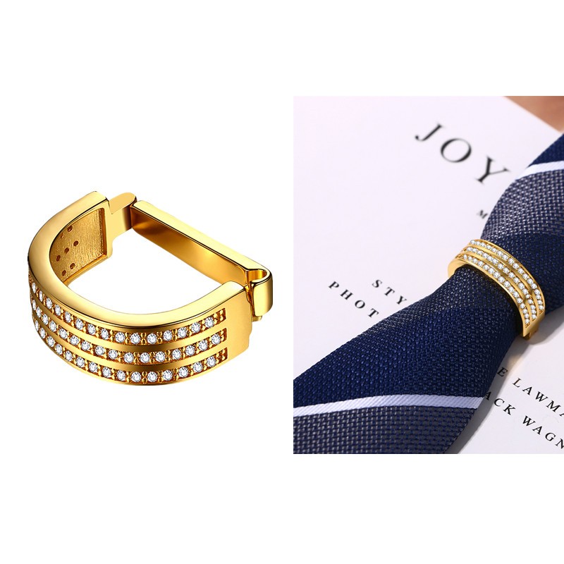 Mens Metal Tie Ring Tie Clip Clasp Bling Business Wedding Neckties Holder Clip
