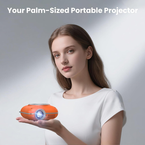 Mini Projector with Two -Way Bluetooth, Portable for Home Orange