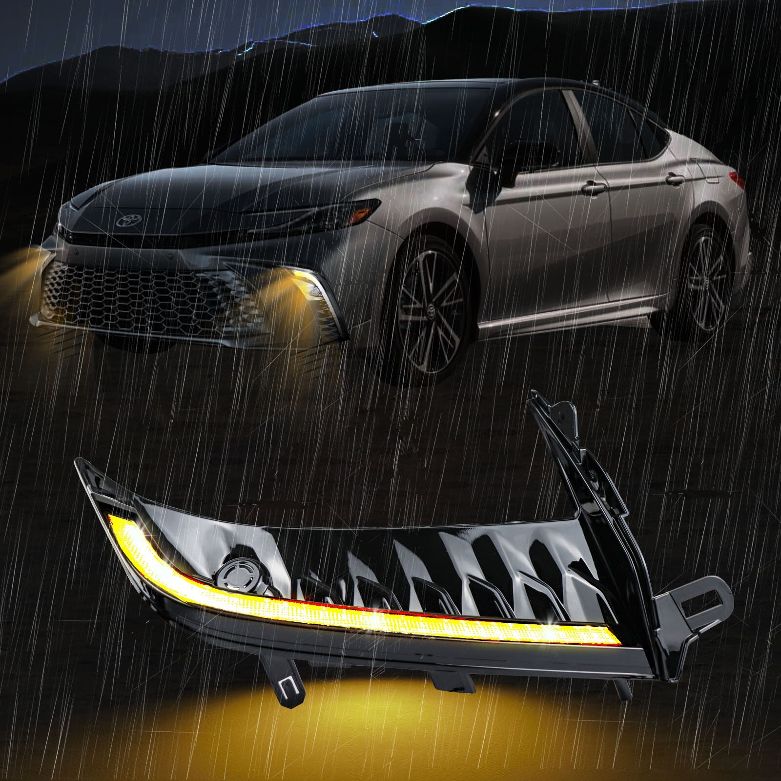 For 2025 Toyota Camry SE XSE LED Daytime Running Light Fog Lamp Turn Signal