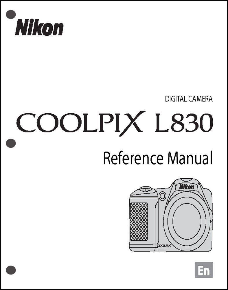 Nikon CoolPix L830 Digital Camera User Guide Instruction  Manual