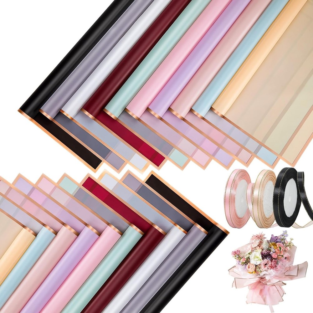 100 Sheets Flower Wrapping Paper Set