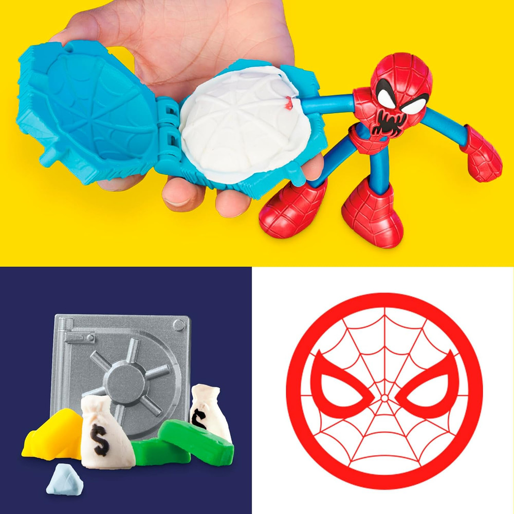 Marvel Spider-Man Launch & Slice Battle Playset with 2 Bendy Action Figures and