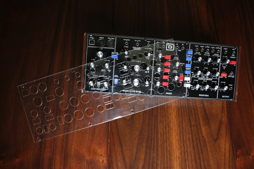 Behringer Model D Analog Desktop Mono Synthesizer Clear Overlay For Patch Saving