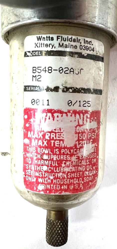 WATTS PNEUMATIC FILTER B548-02GC/M2 150 PSI MAX