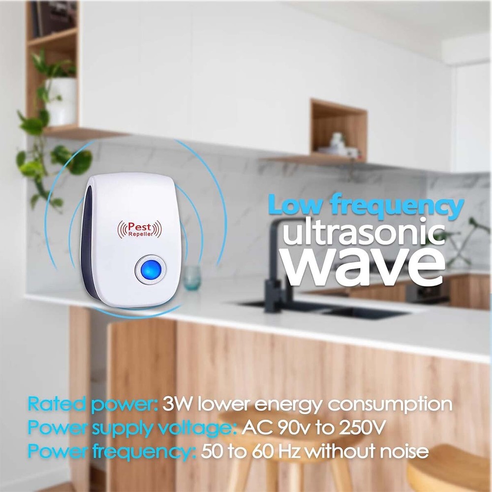 Ultrasonic Pest Reject Repeller Home Bed Bug Mites Spider Defender Roaches
