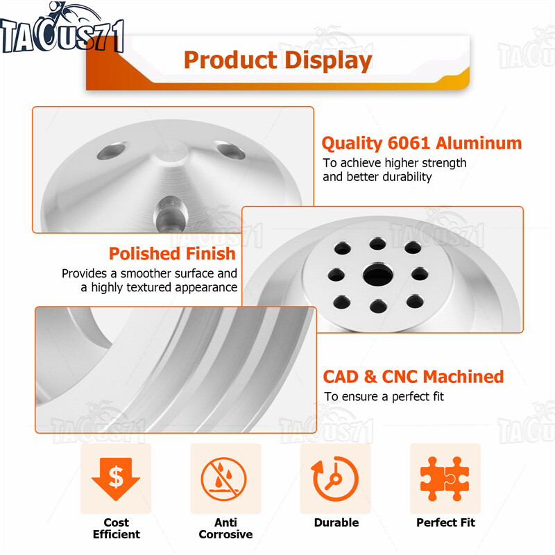 Pulley Kit For Big Block Chevy Short Water Pump 396 427 454 w/Alternator Bracket