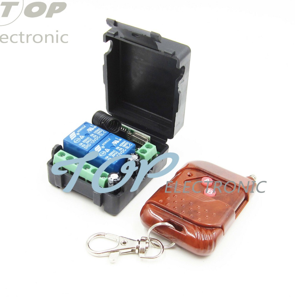 DC 12v 10A relay 2CH wireless RF Remote Control Switch Transmitter+ Receiver car