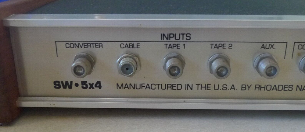 Rhoades RF/VIDEO Switcher SW-5X4 VINTAGE UNTESTED