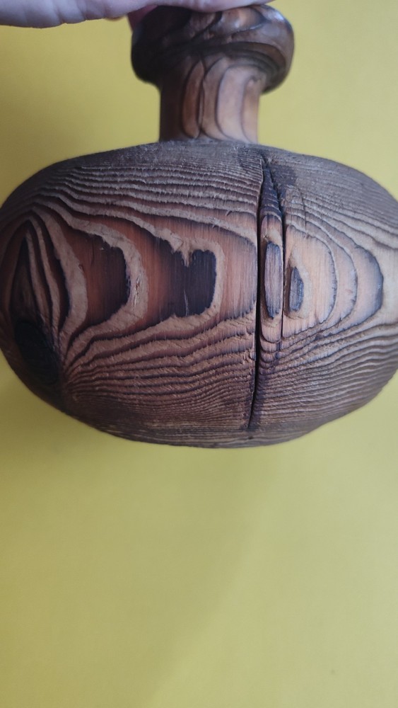 turned wood vase