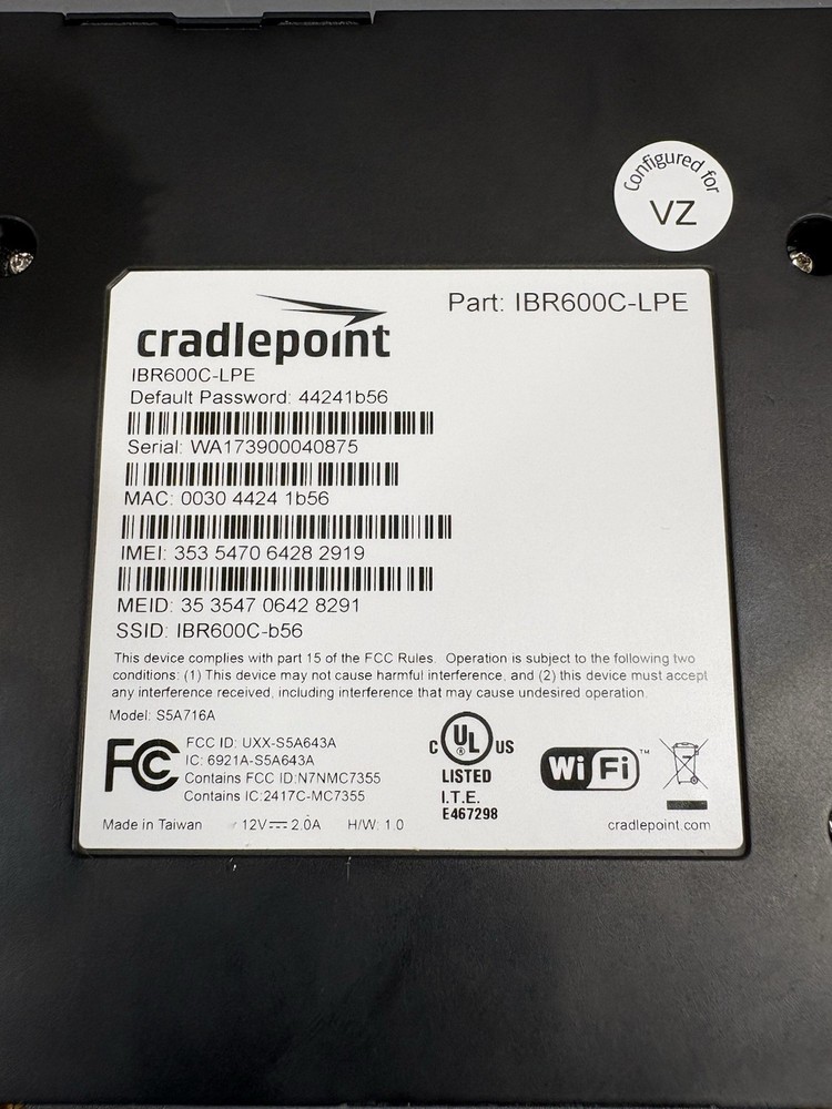 Cradlepoint IBR600C-LPE Semi-Rugged Modem/Router