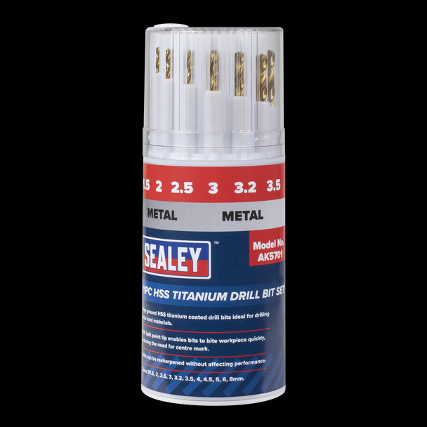 Sealey HSS Titanium Drill Bit Set 11pc (AK5701)