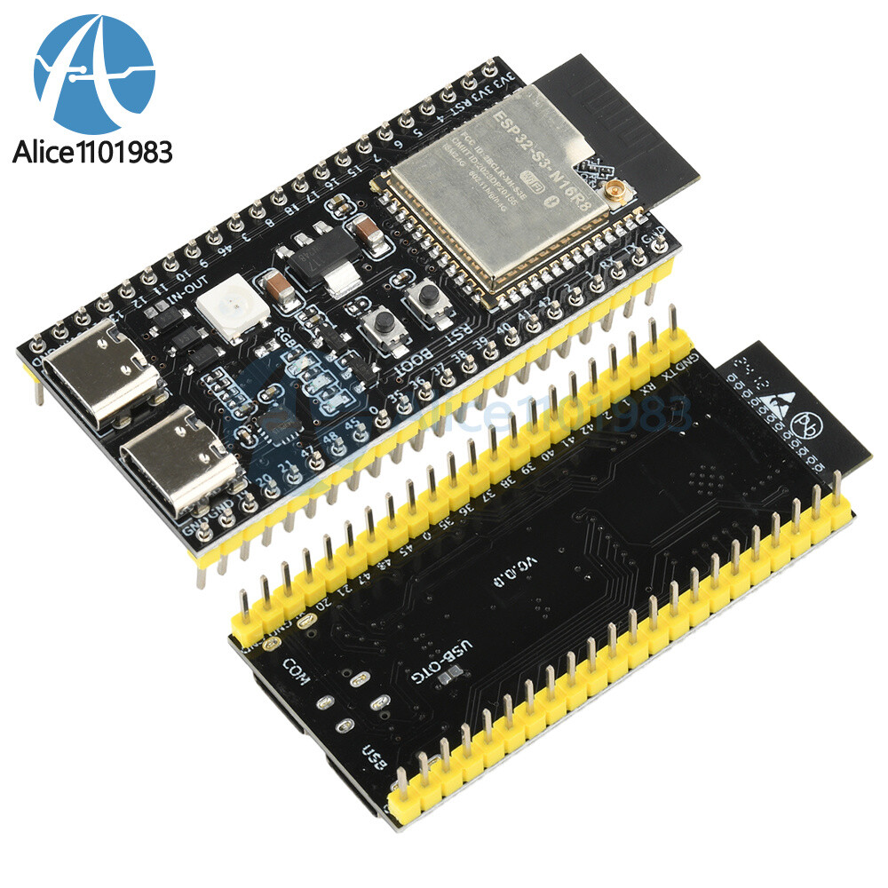 ESP32-S3 N16R8 N8R2 Dual Type-C WIFI Bluetooth Development Board W/ Antenna Base
