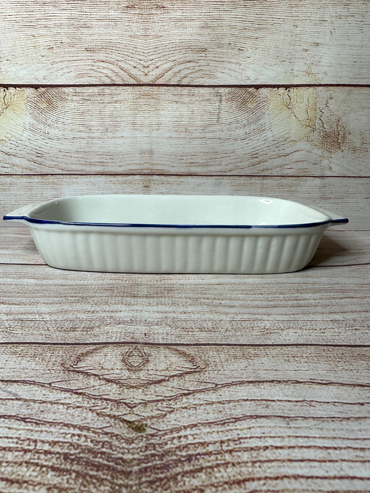 Radish Eggplant Stoneware Oblong Vegetable Pattern Casserole Dip Baking Dish