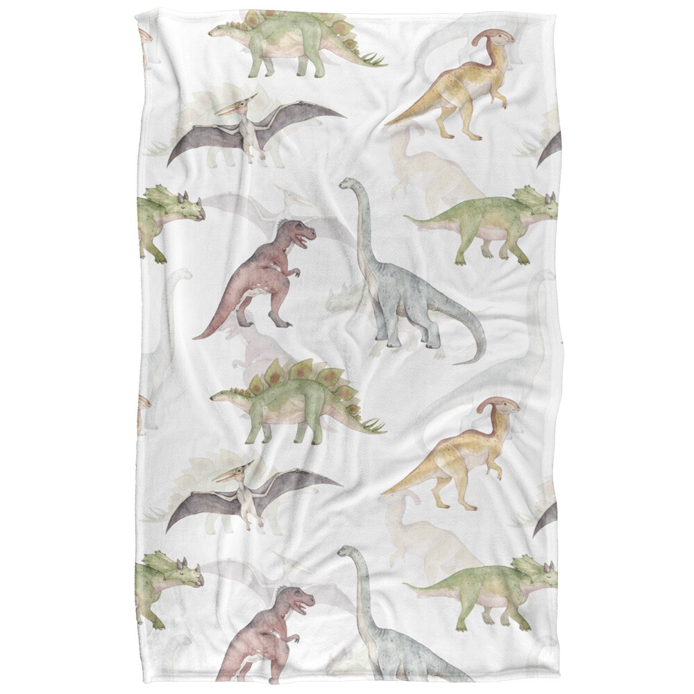 Watercolor Dino Pattern Silky Touch Super Soft Throw Blanket