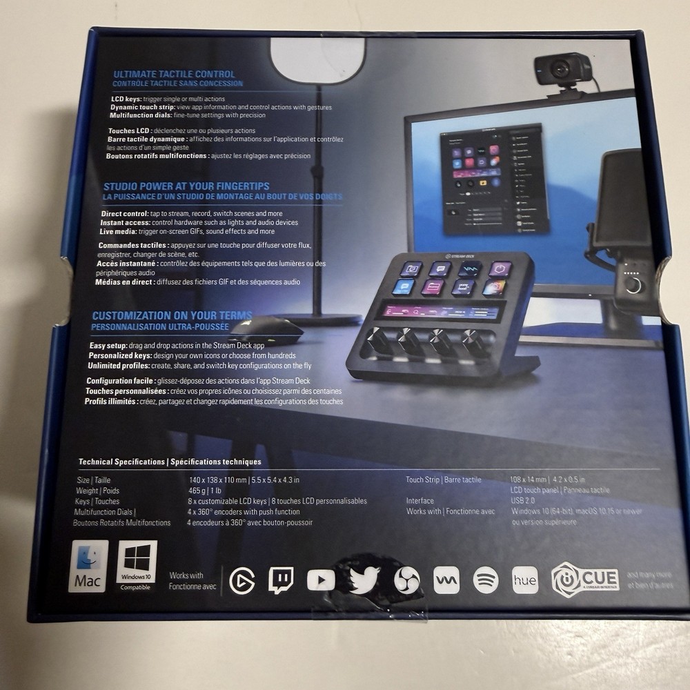 Elgato Stream Deck + Audio Mixer Production Console & Studio Controller Black