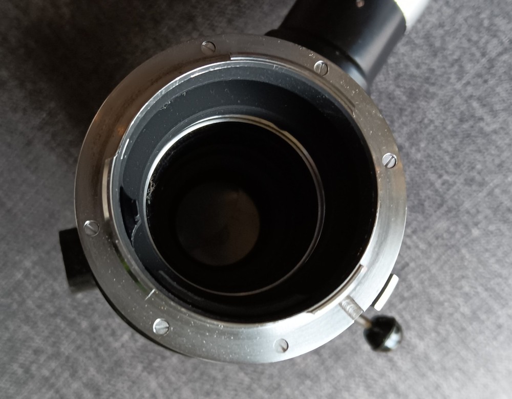 VINTAGE HEERBRUGG MICROSCOPE CAMERA ADAPTER ASSEMBLY WITH SHUTTER