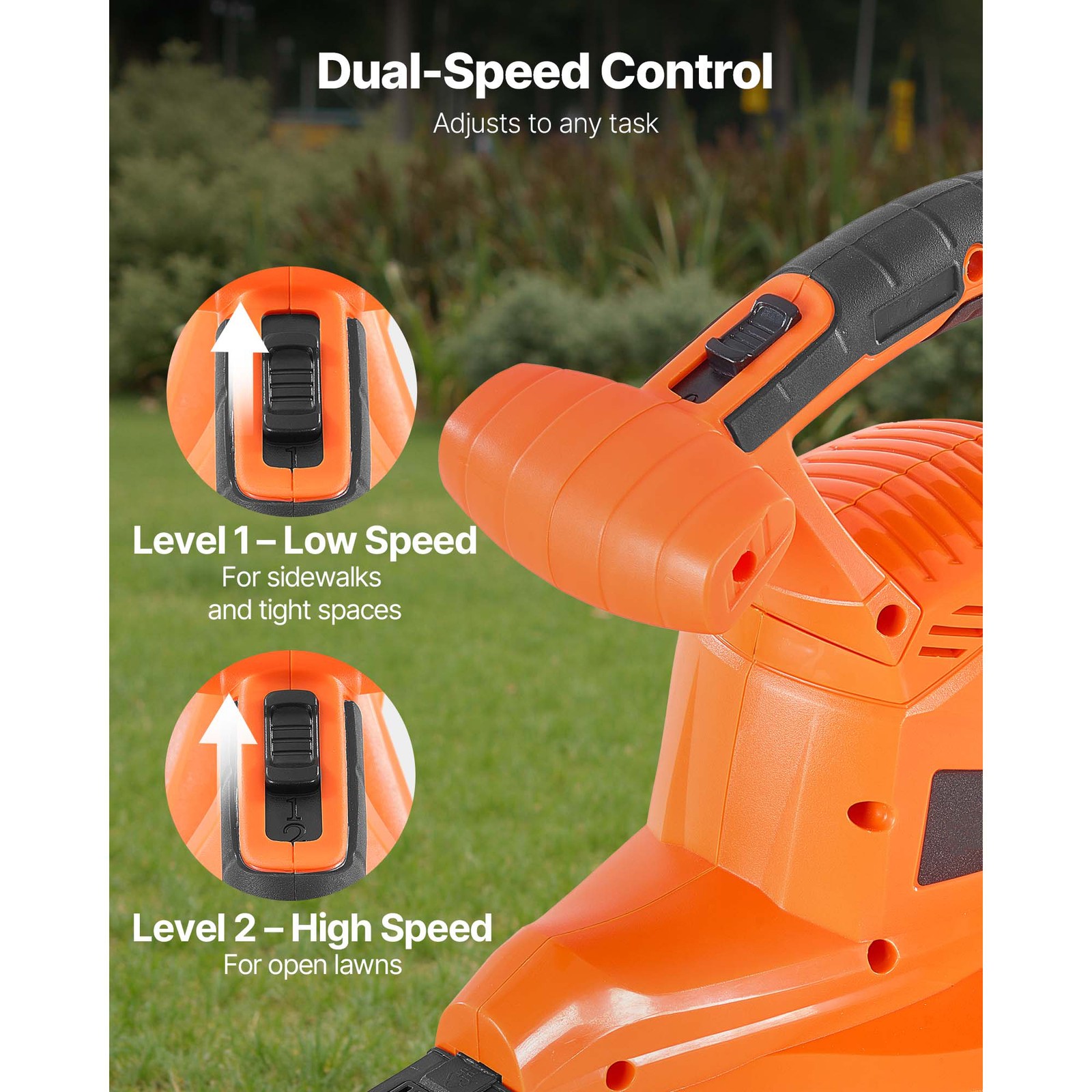 Uimoso Electric Leaf Blower 3-in-1 Vacuum Mulcher 12Amp 250MPH 400CFM