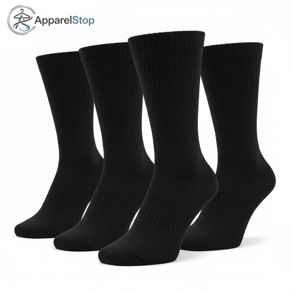 Mens Crew Athletic Work Socks Solid Colors Size 9-11, 10-13 Multi-Pack