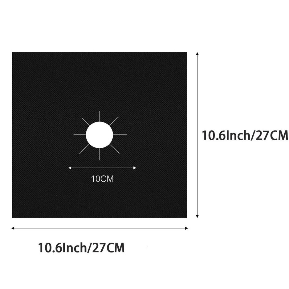 4PCS Reusable Gas Stove Protectors Non-Stick Heat-Resistant Liner Covers 27×27cm