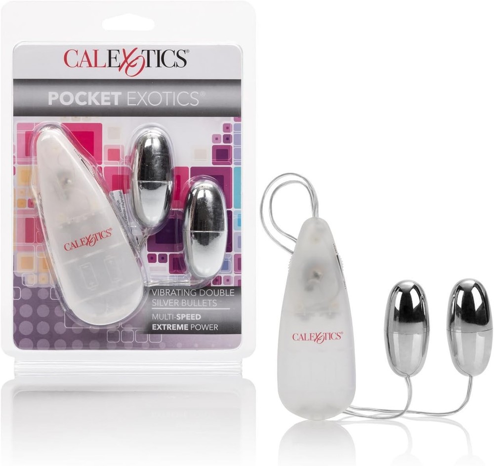 Pocket Exotics Vibrating Double Silver Bullets