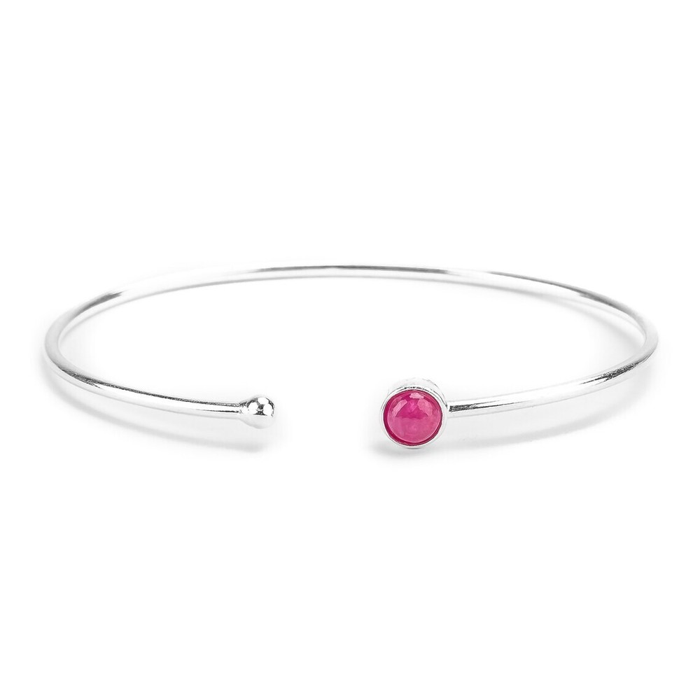 Beautiful Ruby Gemstone 925 Sterling Silver Handmade Bracelet Cuff RM-25