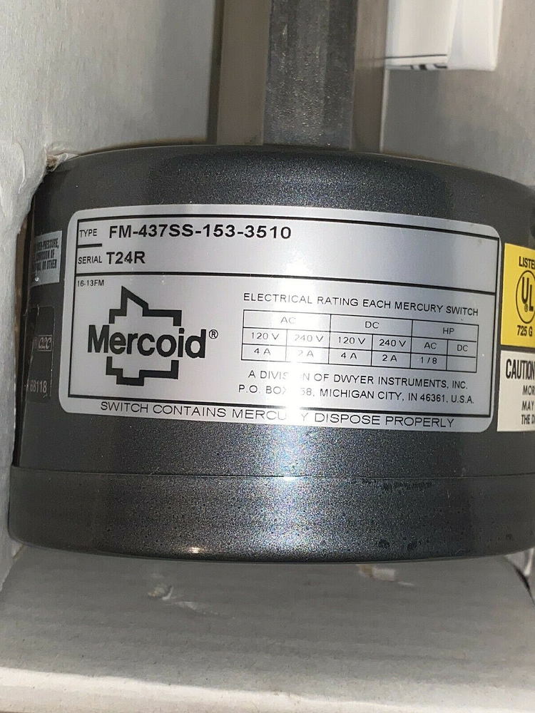 Mercoid Control FM-437SS-153-3510 Temperature Switch