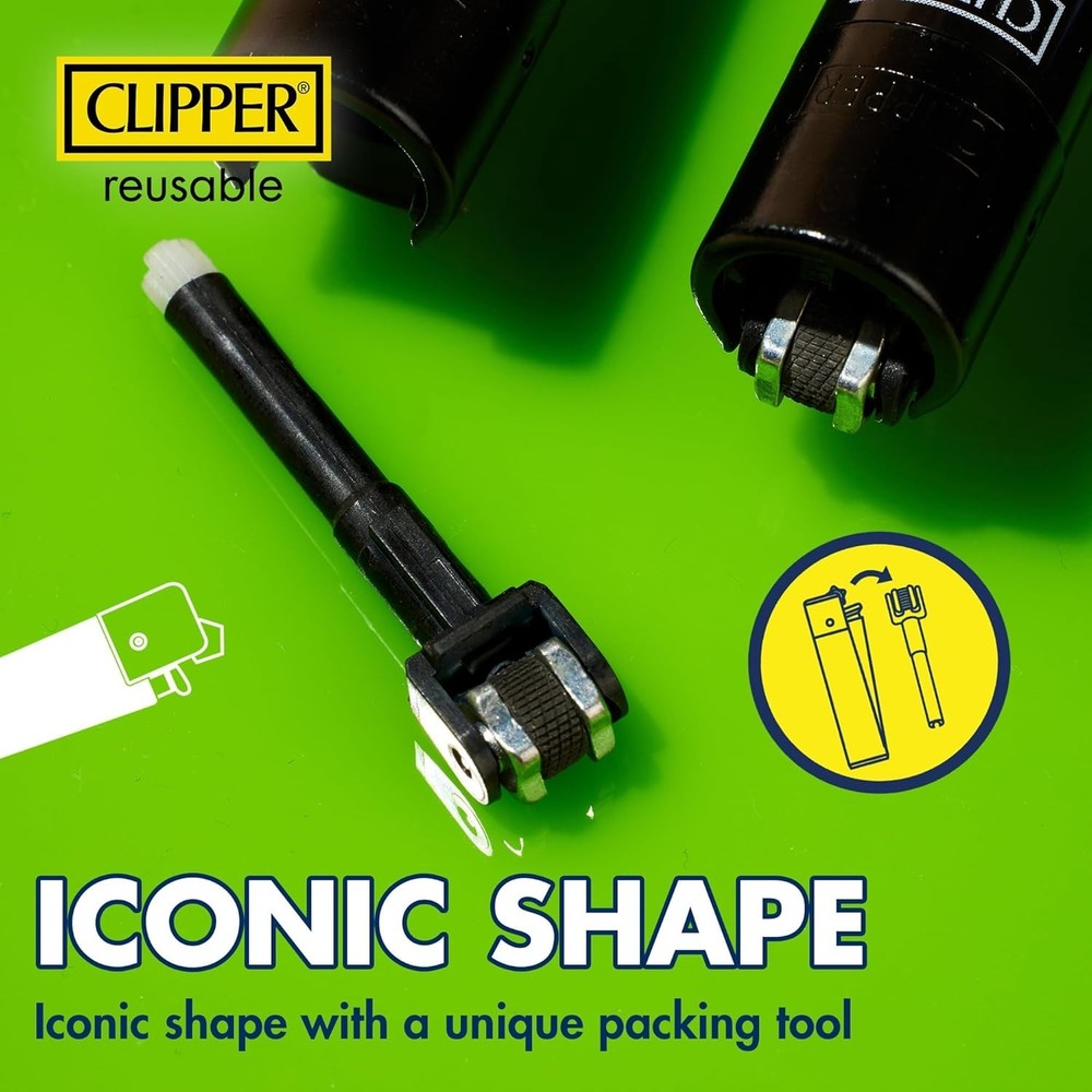 Clipper Metal Lighter - Refillable, Includes Case. Gold Style Butane Lighters