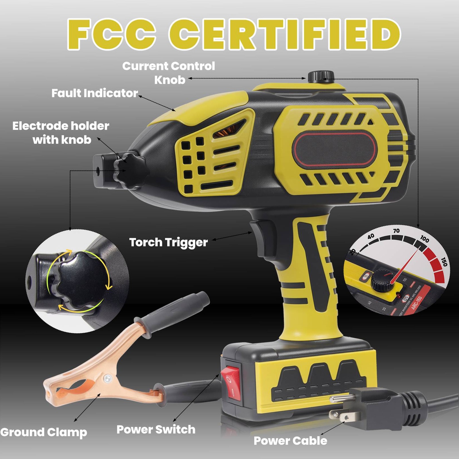 6000W Electric Welder Hand Held Welding Machine Kit 110V Digital Arc Welder Tool