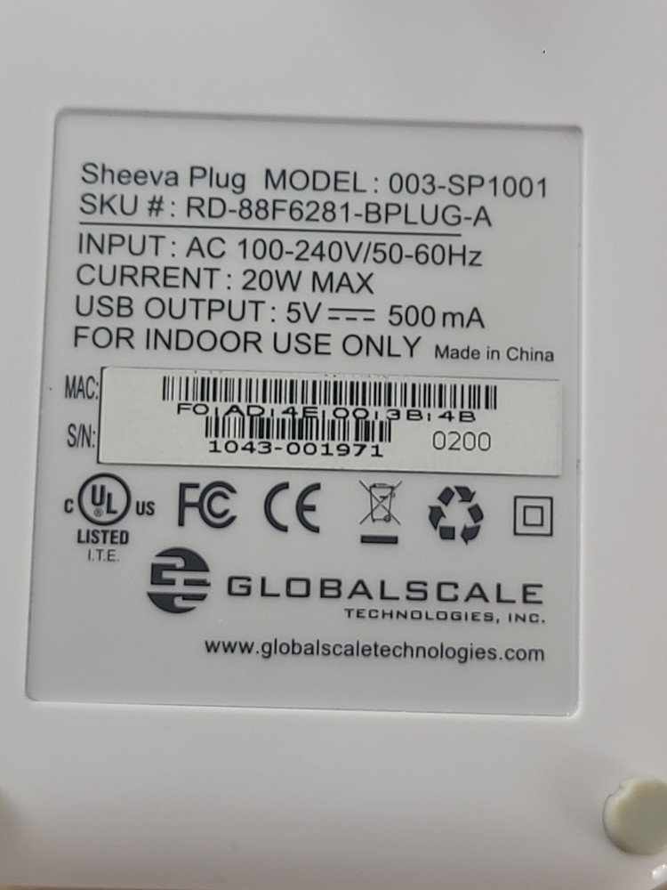 Sheeva Plug 003-SP1001 Globalscale Technologies
