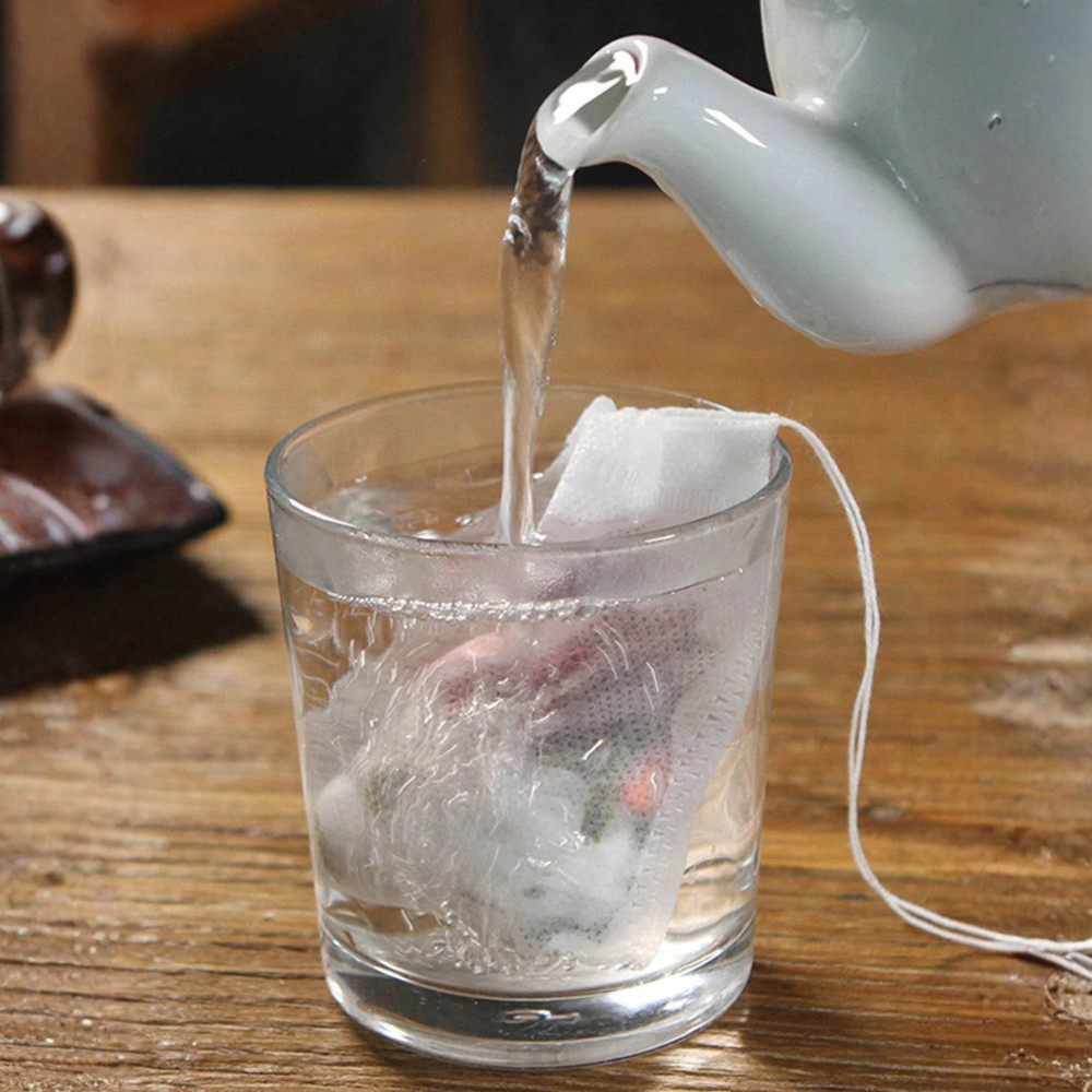 100pcs Disposable Tea Bags Loose Leaf Drawstring Empty Tea Filter Bag Infuser