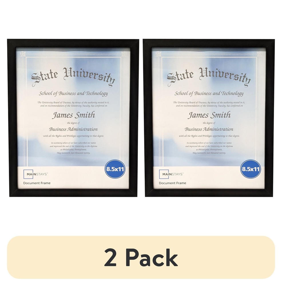 (2 pack) Mainstays 8.5x11 Document Picture Frame, Black