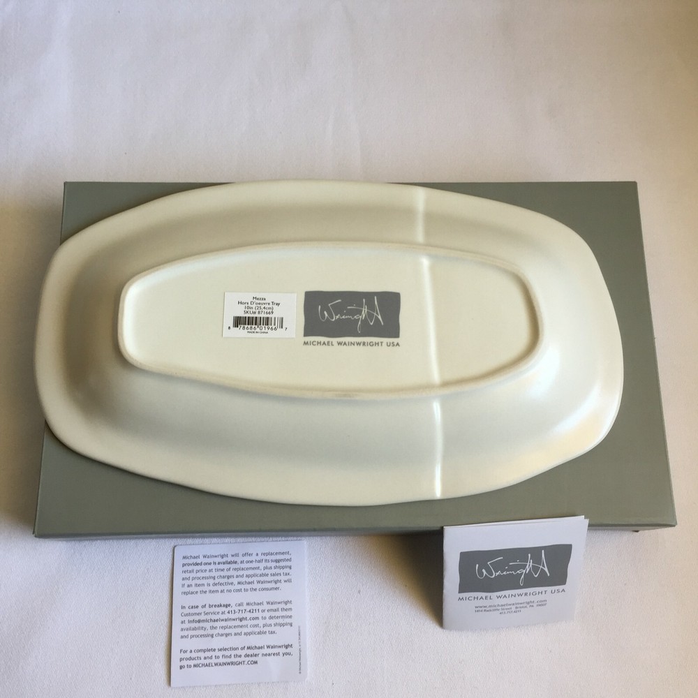 Michael Wainwright Mezza Hors D’oeurve Tray Stoneware Free Shipping