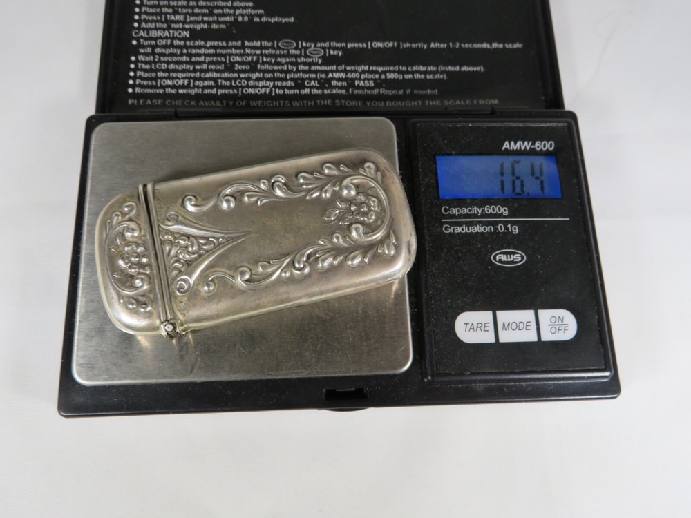 Antique Sterling Silver Victorian Match Case/Vesta Case