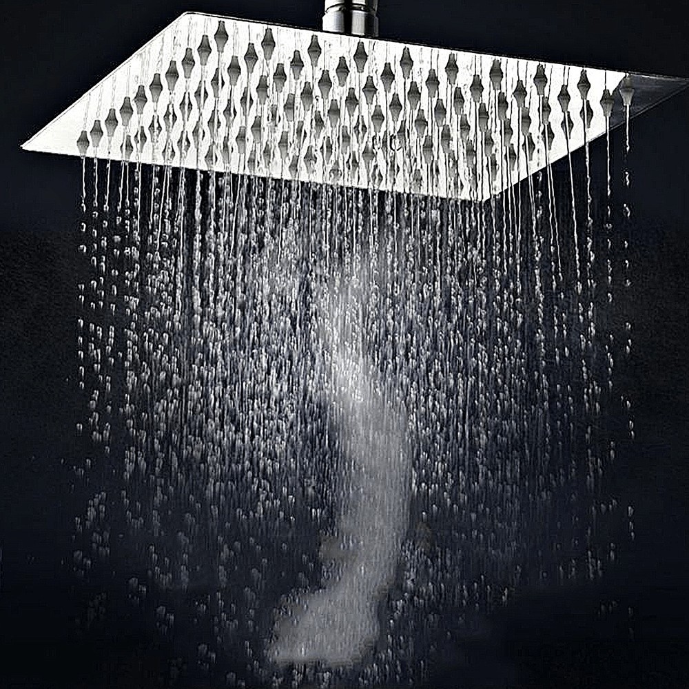 High Pressure Adjustable 8” Rain Square Shower Head with Handheld Spray Combo