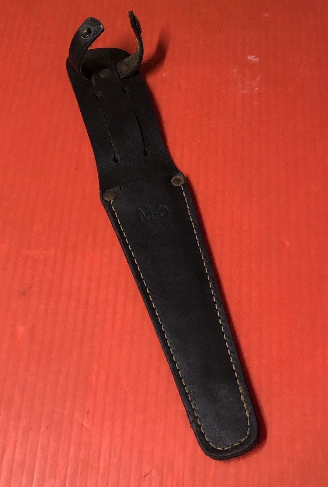 Old M-5 Leather Sheath for Fixed Blade Knife. (for Military Fighting Knife?)