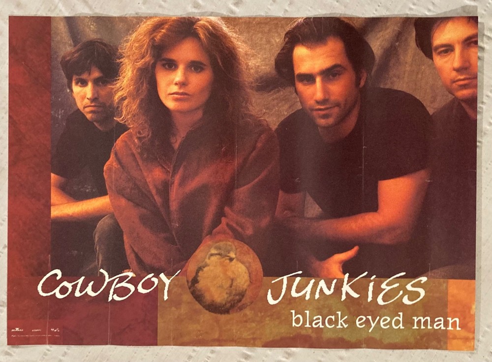 Cowboy Junkies 1992 Promo Poster Black Eyed Man Margo Timmins Creases K