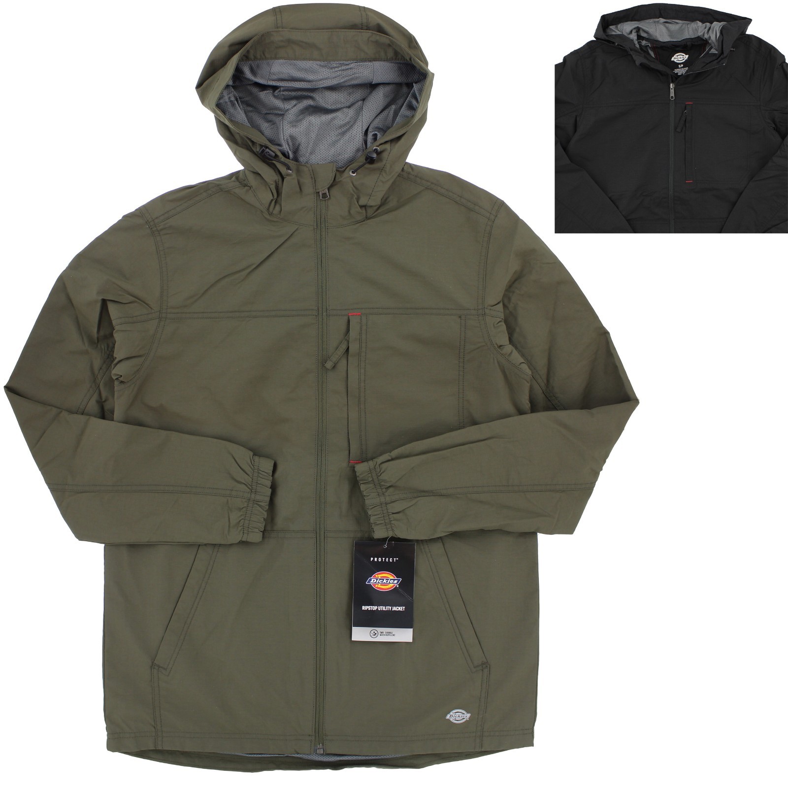 Dickies Ripstop Utility Jacket, Men's Water Repellent  Jacket, 3 Piece Hood