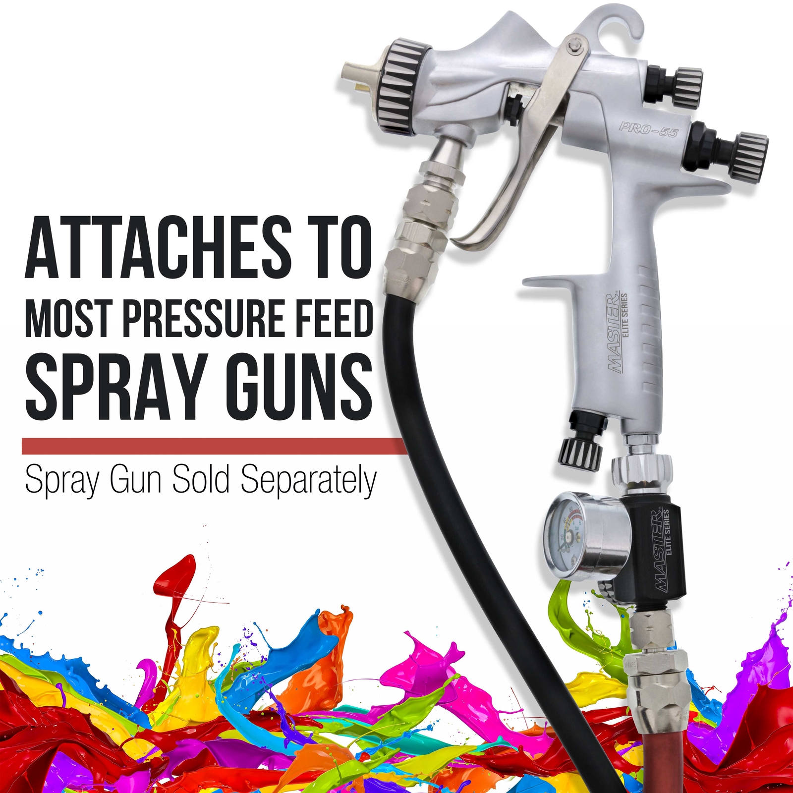 12 Foot Air and Fluid Hose Assembly Set for Spray Guns, Paint Pressure Pot Tanks