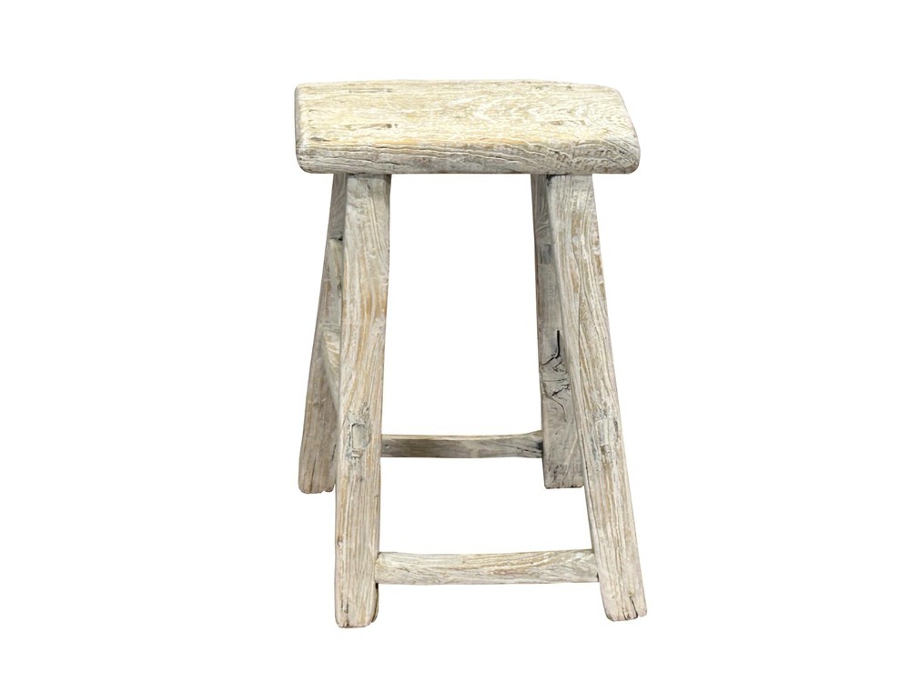 Rustic Raw Rough Wood Grain Rectangle Slim Stool Bench Side Table ws4616
