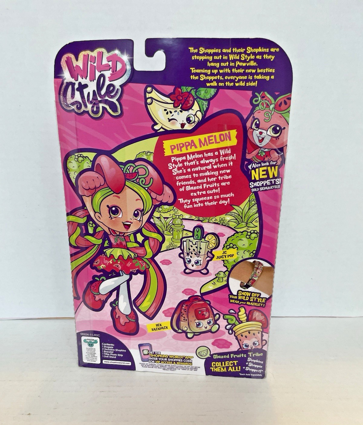 Shopkins Shoppies Wild Style Pippa Melon Glazed Fruits Tribe, NEW in Box NIB