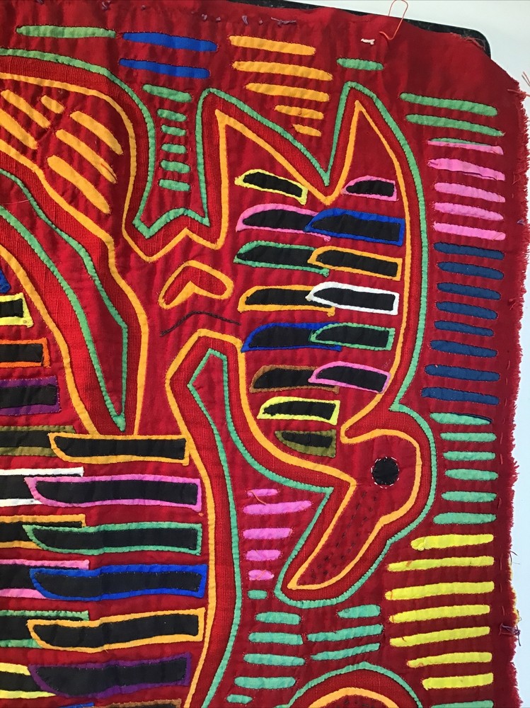 Kuna Native Hand-Stitch Panama Bird Mola