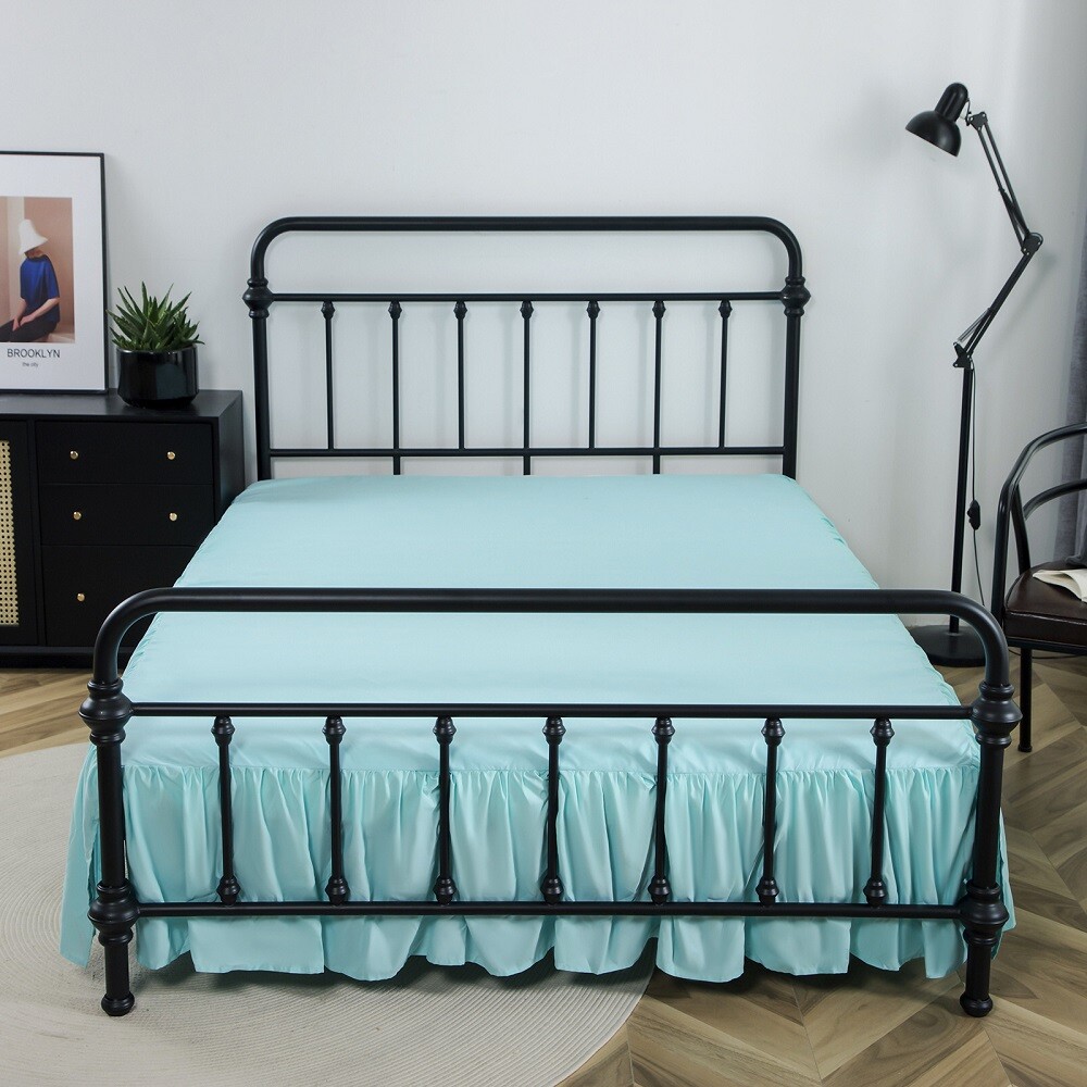 Luxury Bed Skirt 14" Drop Super Solid Microfiber Pleated Premium Wrinkle Free