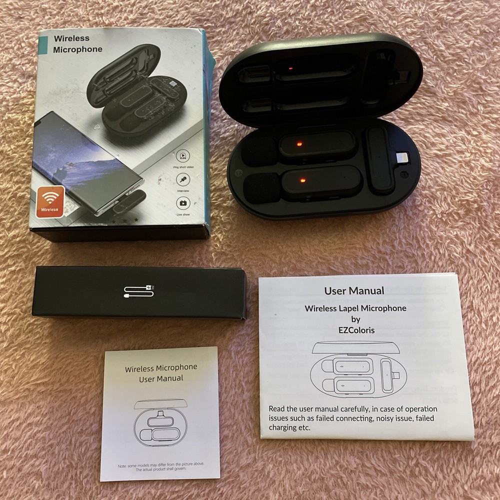 Wireless Lavalier Microphone For iPhone iPads Video Recording, Live Streaming US