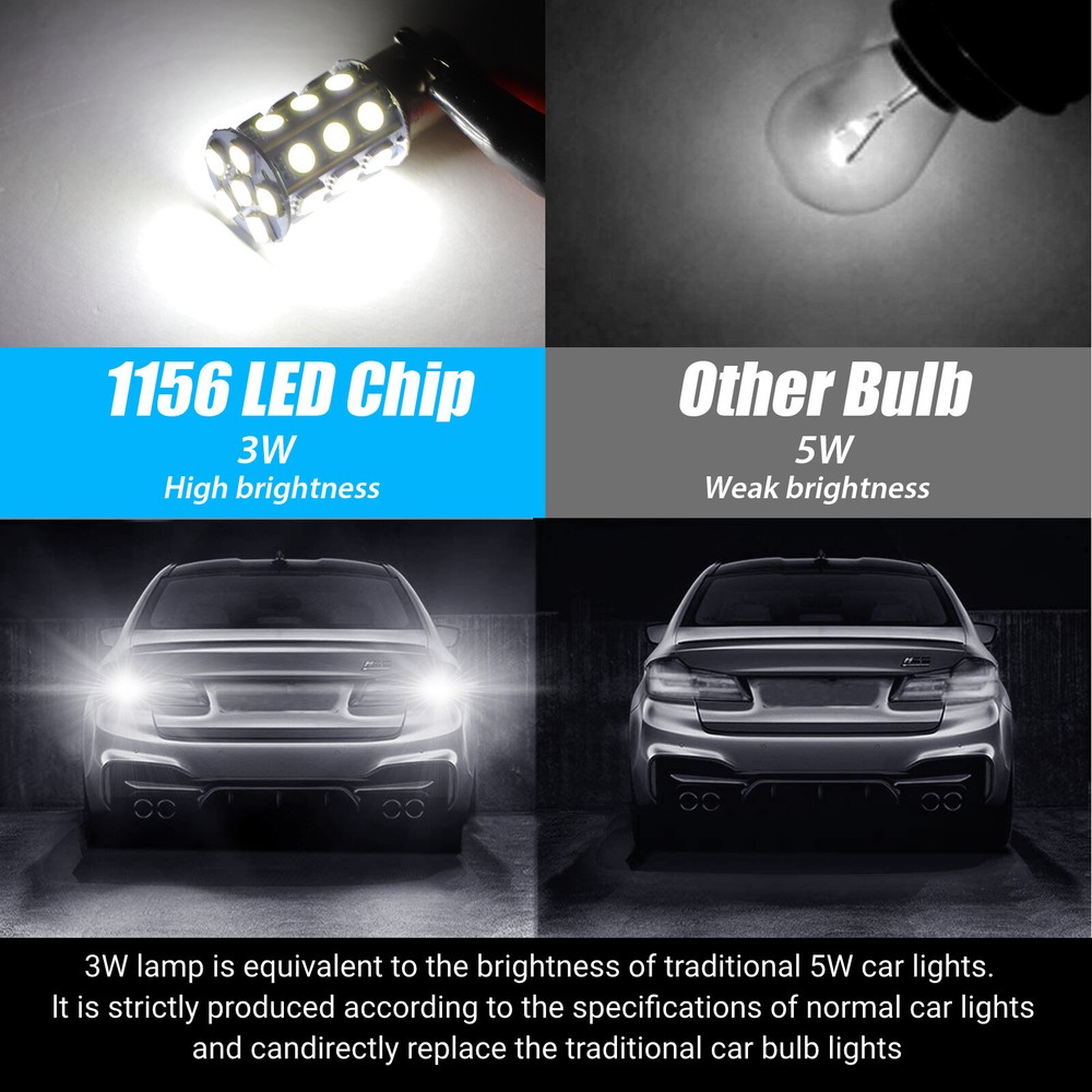4Pcs 1156 LED Tail Brake Stop Reverse Parking Turn Signal Light Bulb Super White