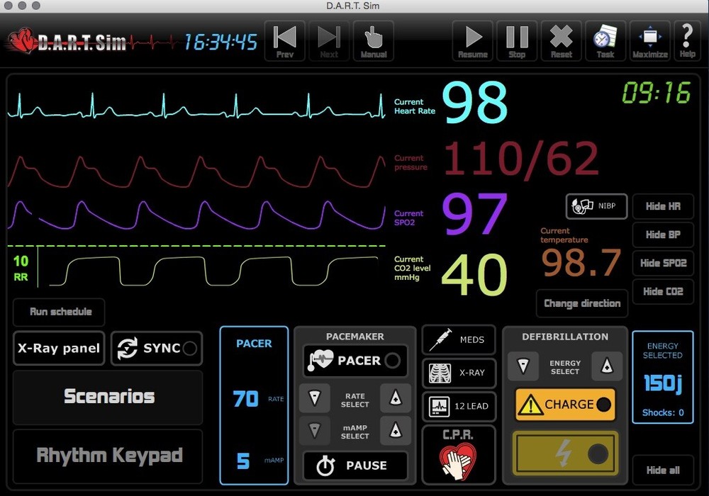 DART Sim Bag Complete ACLS & PALS ECG Simulator/ Defib Simulator Kit